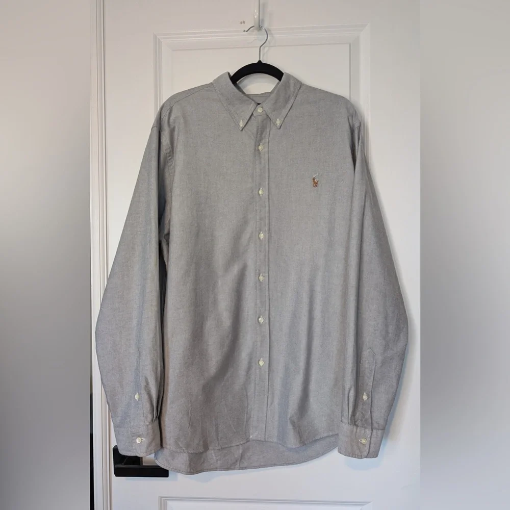 Ralph Lauren Men’s Classic Fit Button Down Shirt Gray Size XXL
